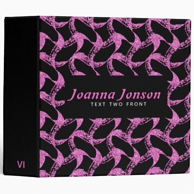 Hot Pink Pattern Binder (Front/Spine)