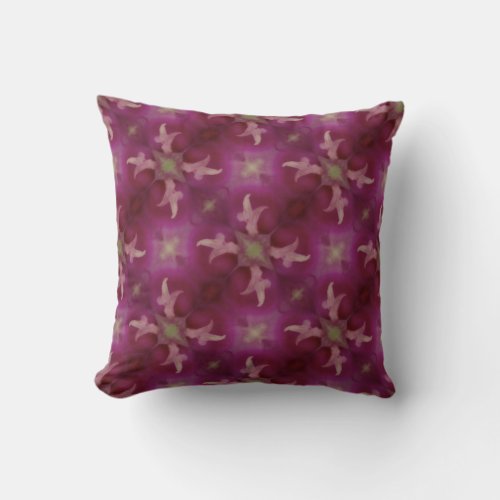 hot pink pattern center of morning glory throw pillow