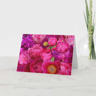 Hot Pink Peony Collage Card