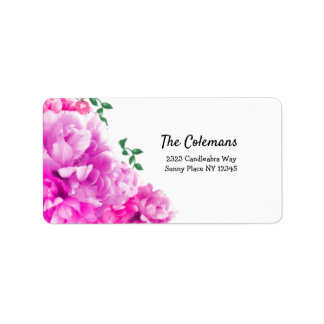 Hot Pink Peony Swag  Address Label