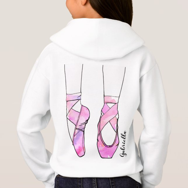 Hot Pink Personalized Ballet Hoodie (Back)