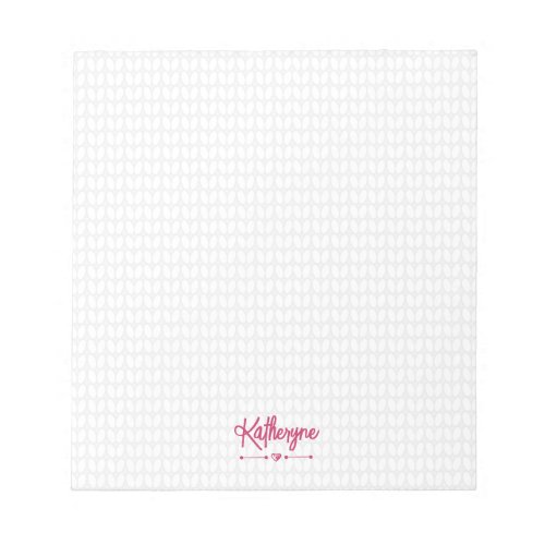 Hot Pink Personalized Knit Stitch Notepad