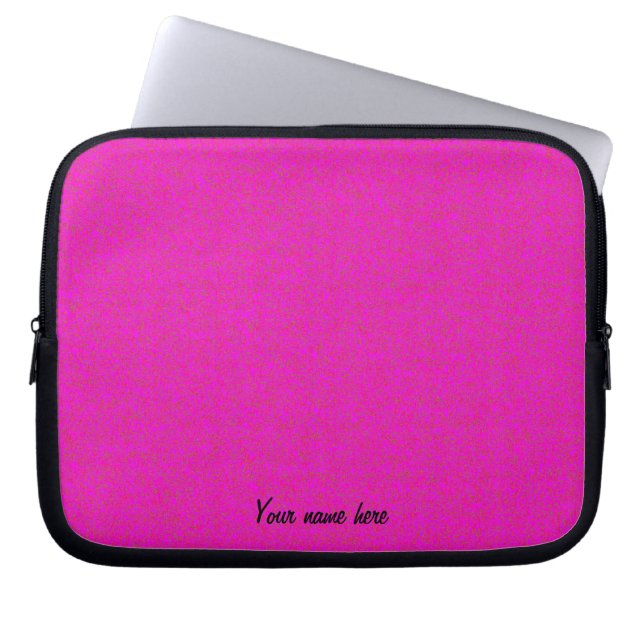 Hot Pink Personalized  Laptop Sleeve (Front)