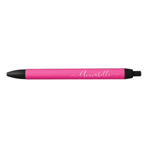 Hot Pink Personalized Name Black Ink Pen