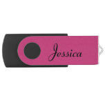 Hot Pink Personalized  Name Flash Drive at Zazzle