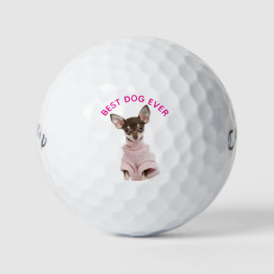 Hot Pink Personalized Round Family Pet Photo Golf Balls