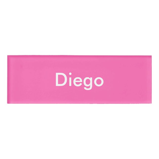 Hot Pink Personalized Template Name Tag (Front)