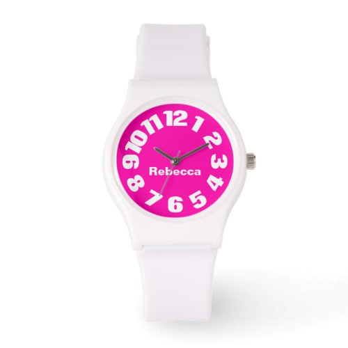 Hot Pink Personalized Womens Watch