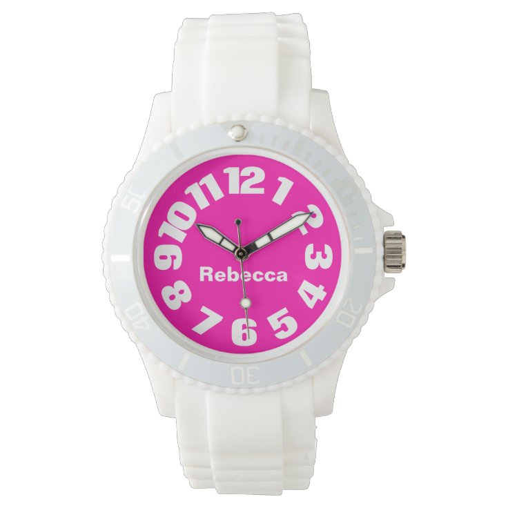 Hot Pink Personalized Women's Watch Zazzle