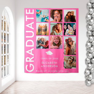 Hot Pink Photo Backdrop for Graduation Party