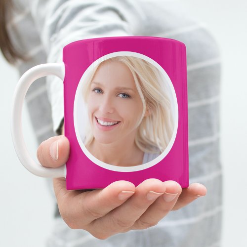 Hot pink photo coffee mug