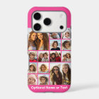 Hot Pink Photo Collage - Modern 14 Pic Grid