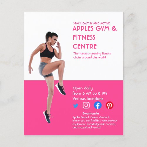 hot pink Photo gym personal trainer fitness Flyer