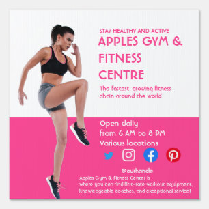 hot pink Photo gym personal trainer fitness Flyer Sign