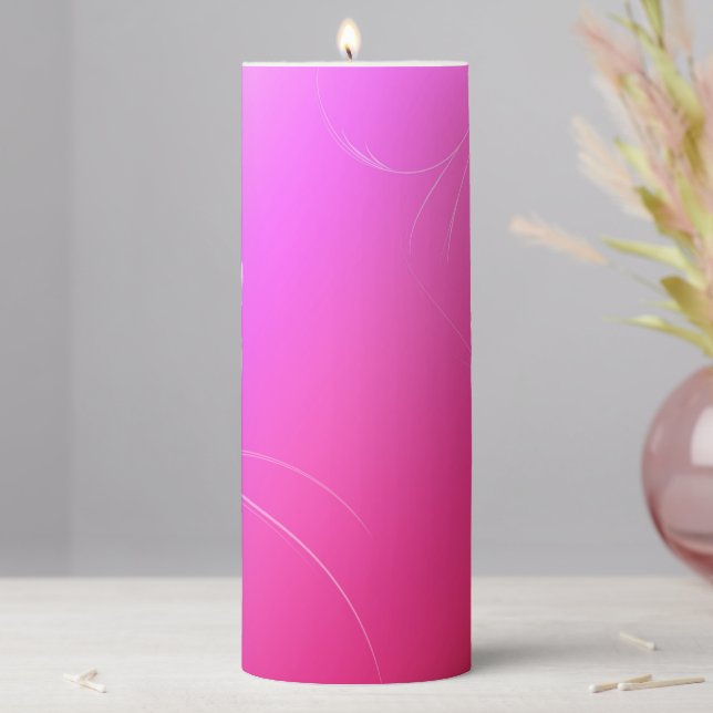 Hot Pink Pillar Candle (In Situ)