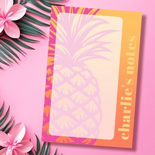 Hot pink pineapple orange yellow gradient retro post_it notes