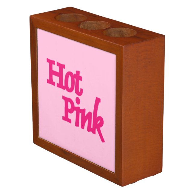 Hot Pink pink desk organizer (Angled)