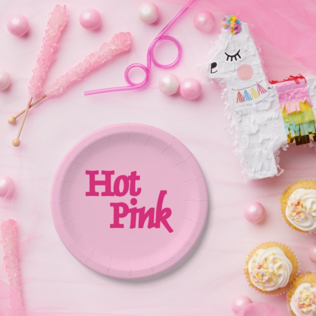 Hot Pink pink paper plates (Party)