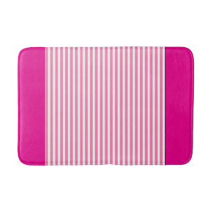 Hot Pink Pink Stripes Bath Mat