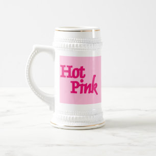 Hot Pink pink white stein gold trim