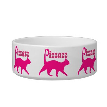 Hot Pink Pizzazz Cat Bowl by abitaskew at Zazzle