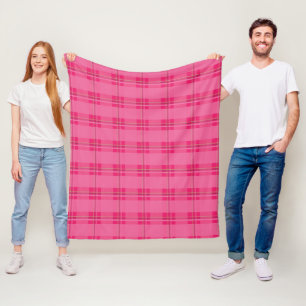 Hot Pink Plaid Fleece Blanket