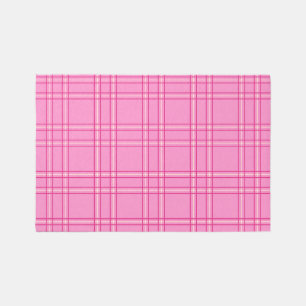 Hot Pink Plaid Tartan Rug