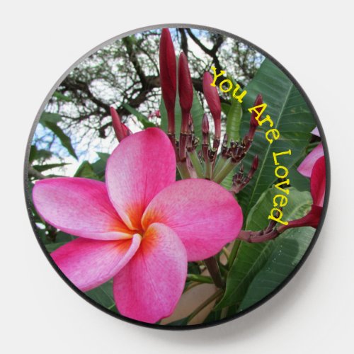 Hot Pink Plumeria Flower Popsocket