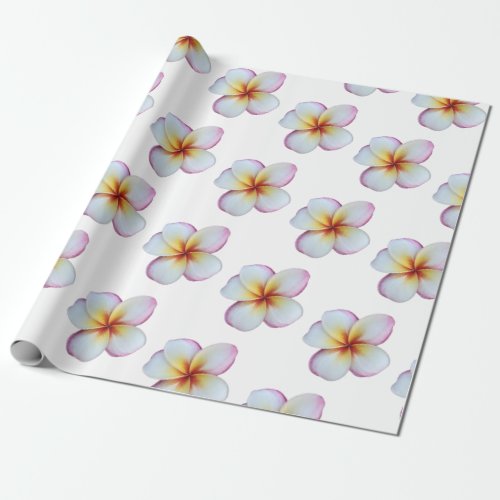 Hot Pink Plumeria Wrapping Paper