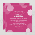 Hot Pink Polka Dot Confetti Bat Mitzvah Invitation<br><div class="desc">This fun Bat Mitzvah invitation features modern polka dots in varying shades on a solid color background.  Use the template form to add your own information.  The "Customize" feature can be used to change the font style,  color and layout.</div>
