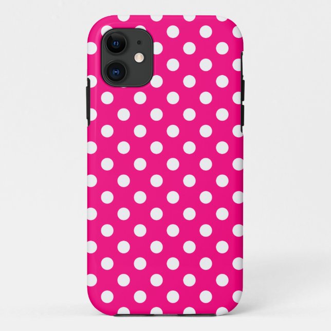 Hot Pink Polka Dot iPhone 5/5S Case (Back)
