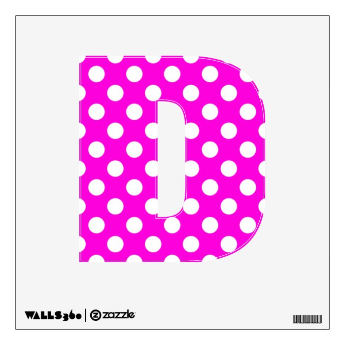 Hot Pink Polka Dot Letter D Wall Decal