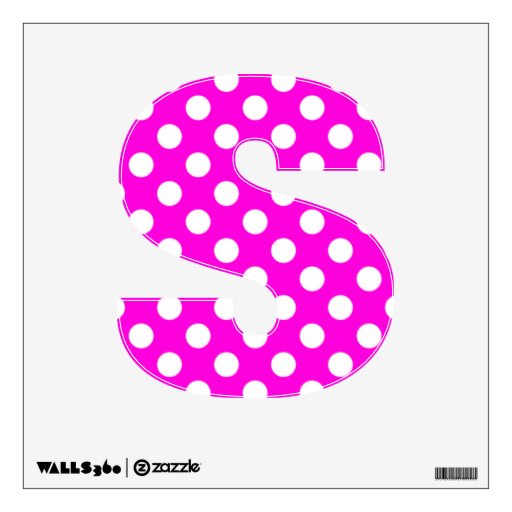 Hot Pink Polka Dot Letter S Wall Decal | Zazzle