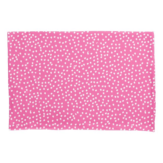 Hot Pink Polka Dot Pillowcase (Front)