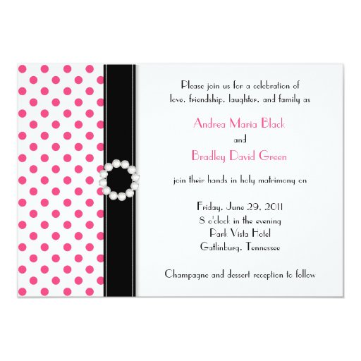 Red Polka Dot Wedding Invitations 1