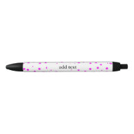 Hot Pink Polka Dots (Add 2nd Color) Blue Ink Pen