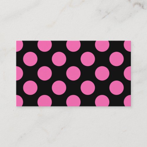 Hot Pink Polka Dots Business Card Template