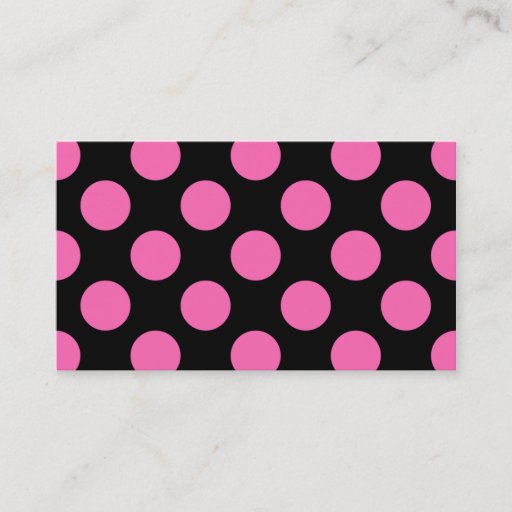 Customizable Hot Pink Polka Dots Business Card Template