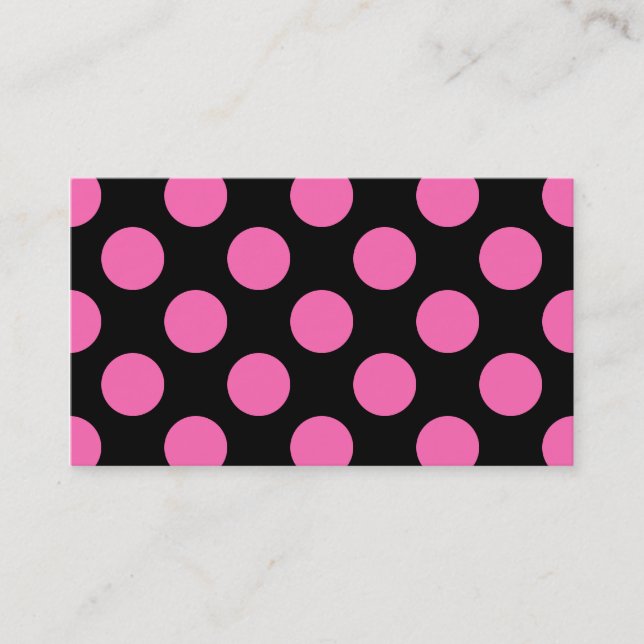 Hot Pink Polka Dots Business Card (Front)