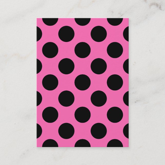 Hot Pink Polka Dots Business Card (Front)
