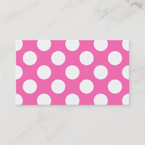 Hot Pink Polka Dots Business Card Template
