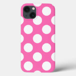 Hot Pink Polka Dots Iphone 13 Case at Zazzle