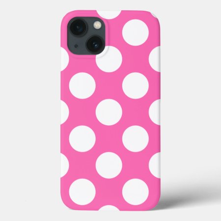 Hot Pink Polka Dots Iphone 13 Case