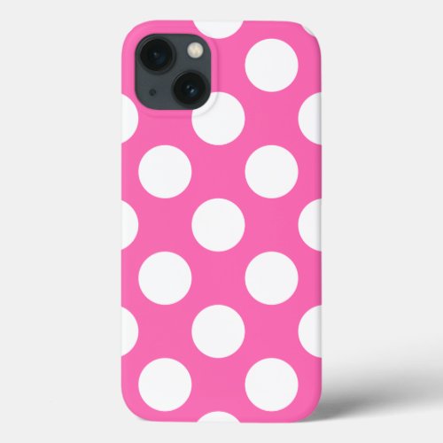 Hot Pink Polka Dots iPhone 13 Case