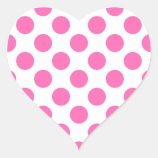 Hot Pink Polka Dots Classic Round Sticker