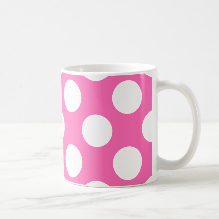 Hot Pink Polka Dots Coffee Mug