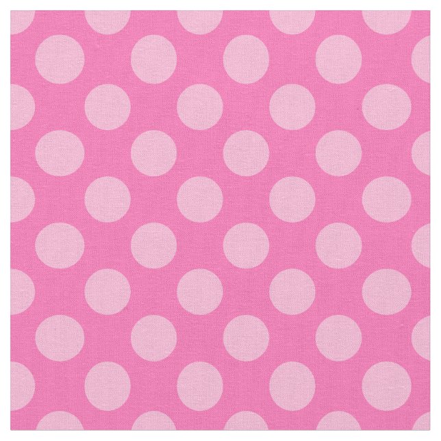 Hot Pink Polka Dots Fabric (Close Up)