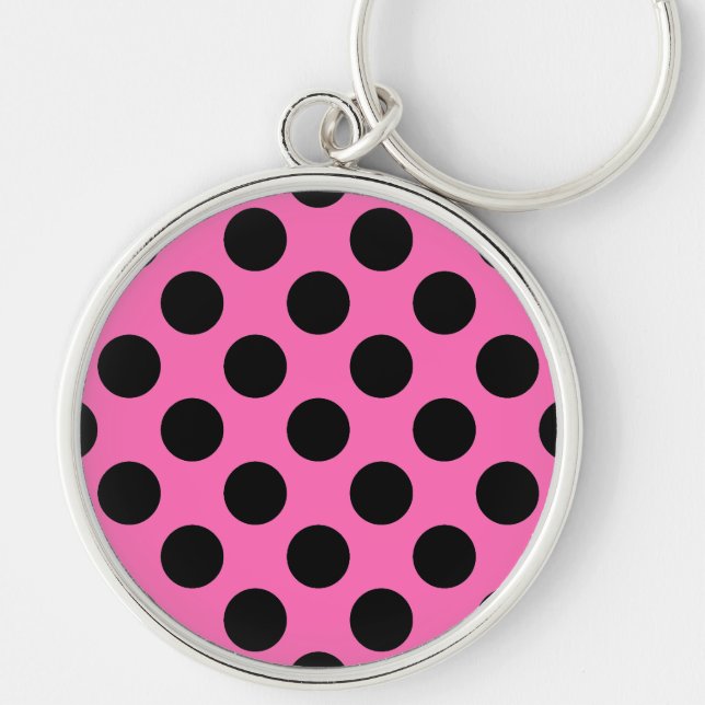 Hot Pink Polka Dots Keychain (Front)