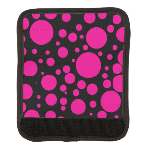 Hot Pink Polka Dots Luggage Handle Wrap