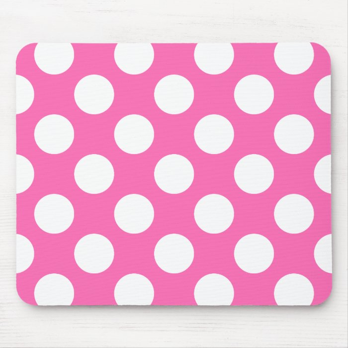 Hot Pink Polka Dots Mouse Pad